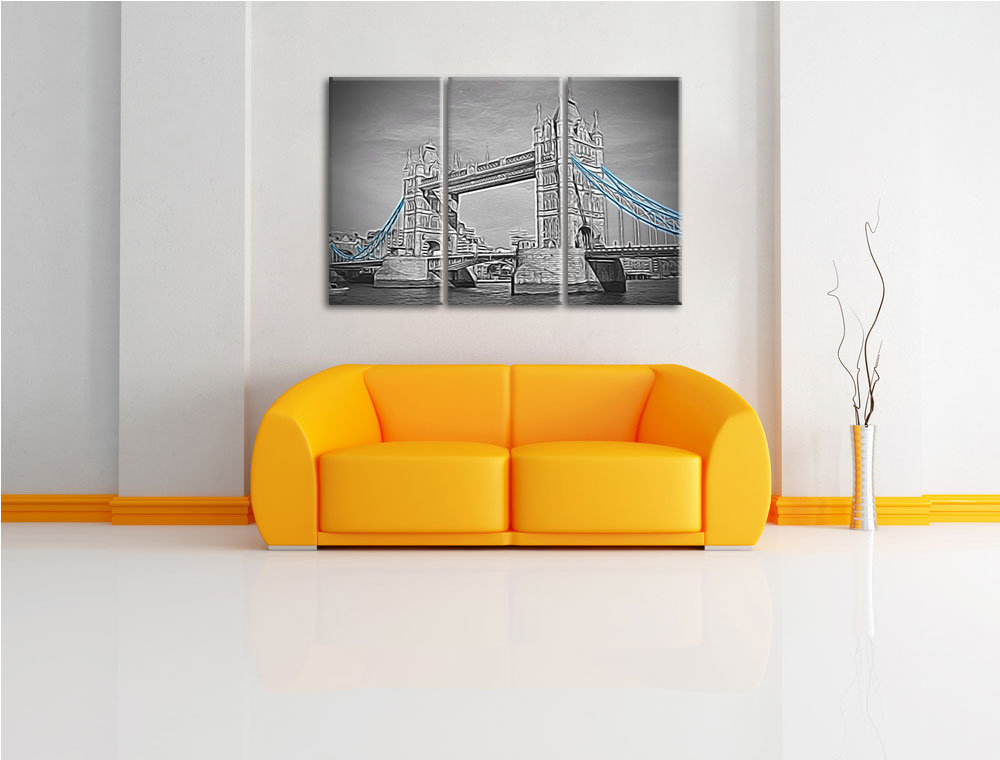 3-tlg. Leinwandbilder-Set „Legendäre Tower Bridge“, Grafikdruck