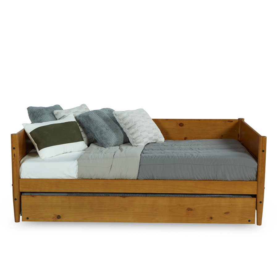 Camello Twin Solid Wood Daybed with Trundle