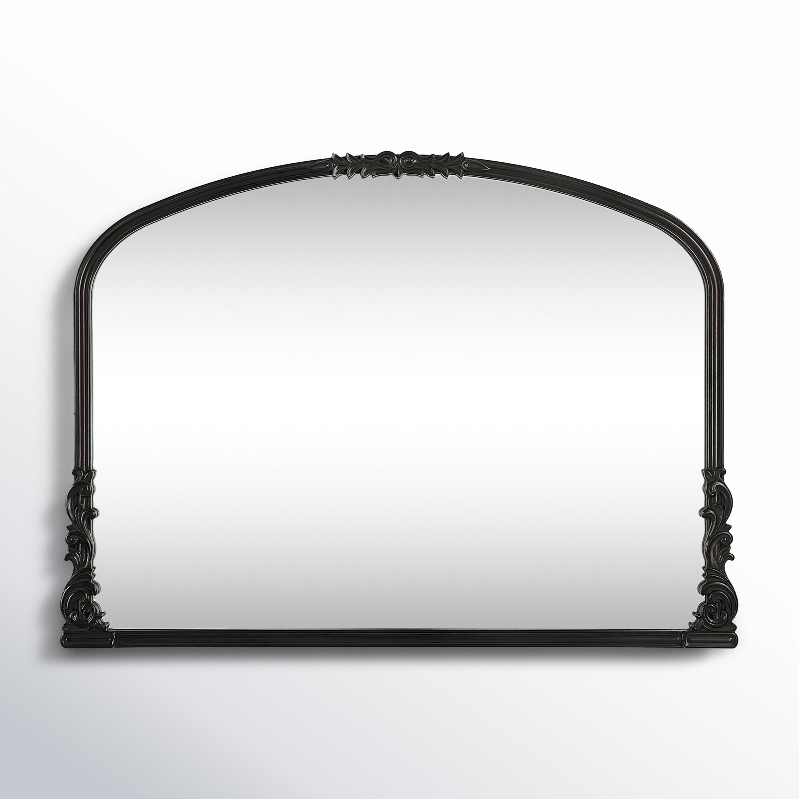 Keith 38" Accent Mirror, Satin Black, Horizontal, 28" H x 38" W