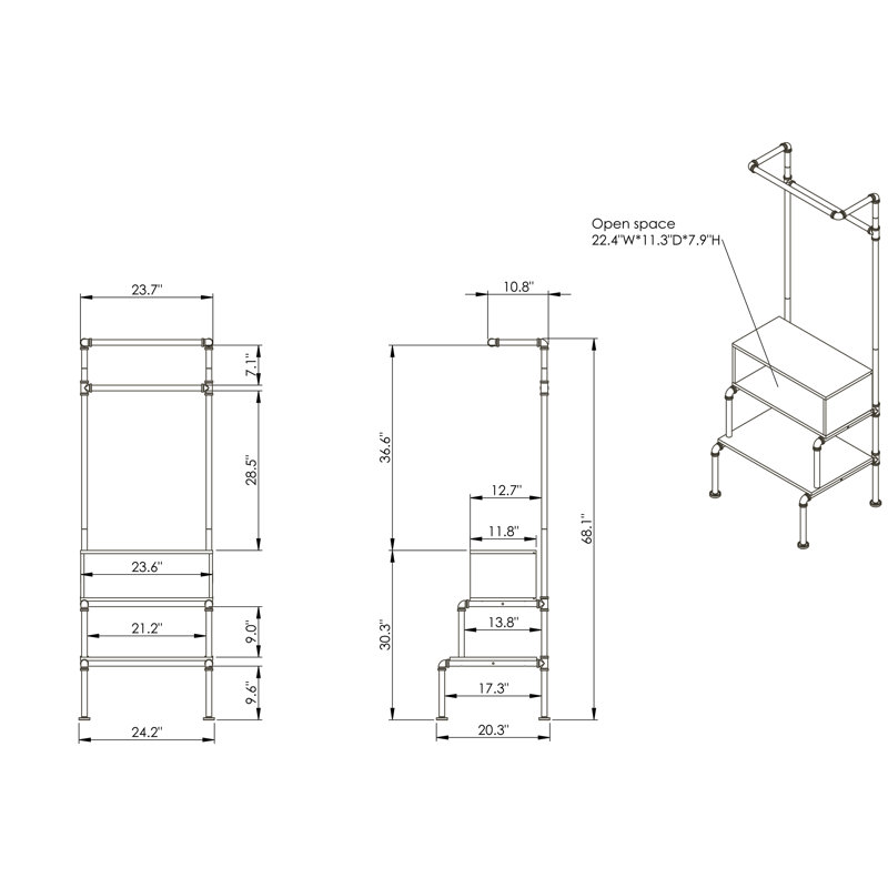 Wendyn 24.2'' Clothing Rack