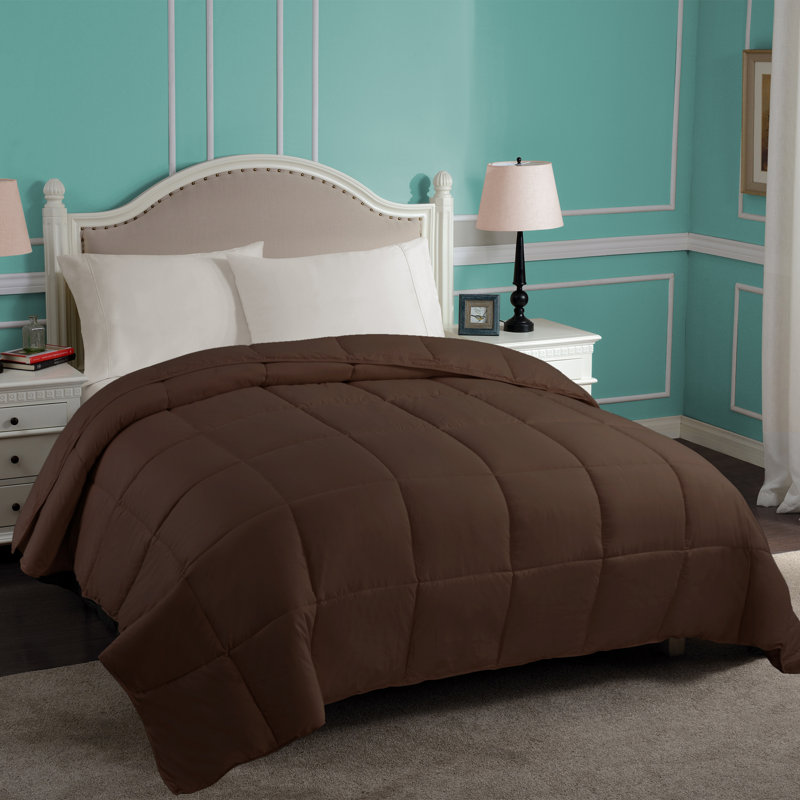 Classic All Season Reversible Medium Weight Hypoallergenic Down Alternative Comforter, Chocolate, Twin Comforter