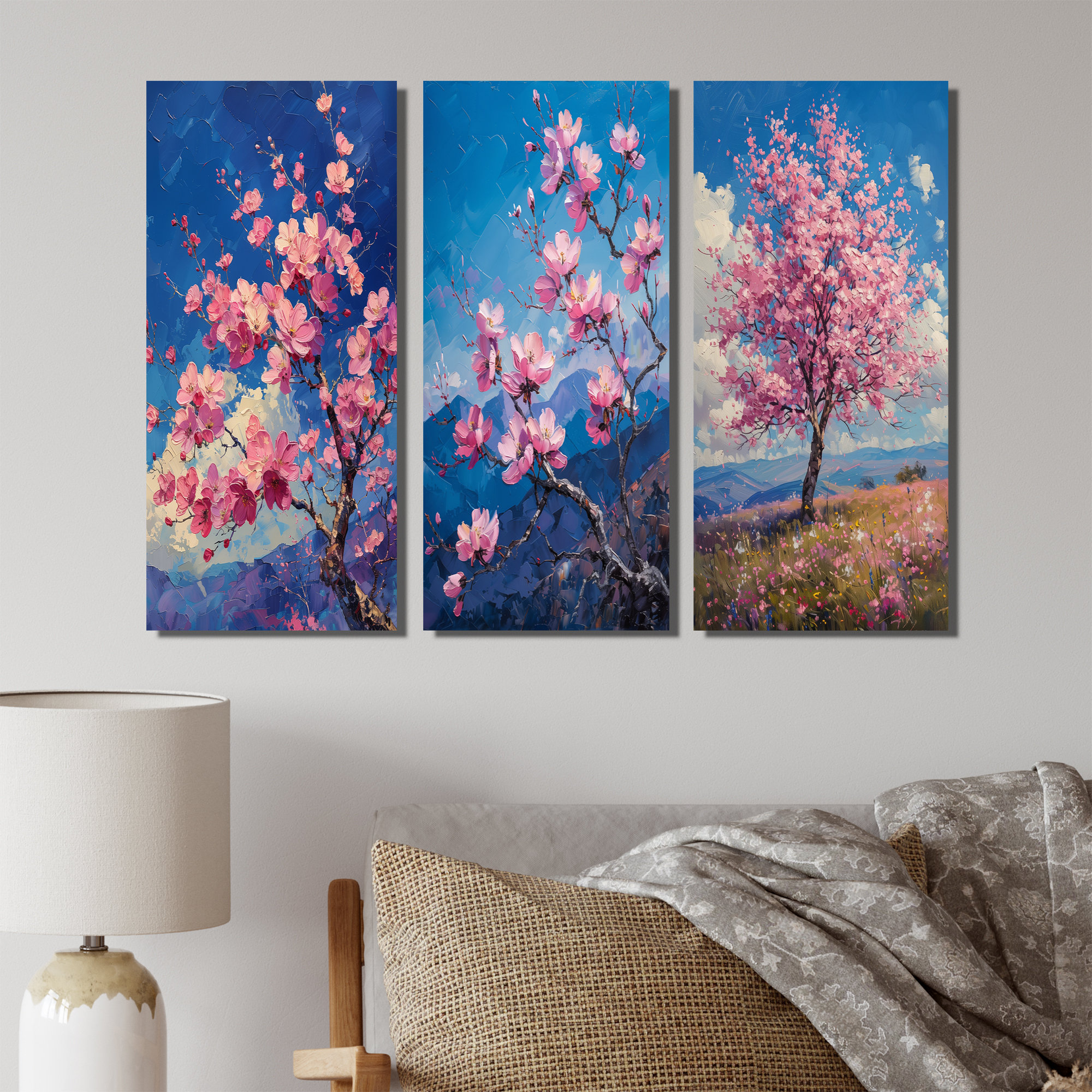 Winston Porter Pink Blue Cherry Blossom Tree Beauty I - Traditional ...