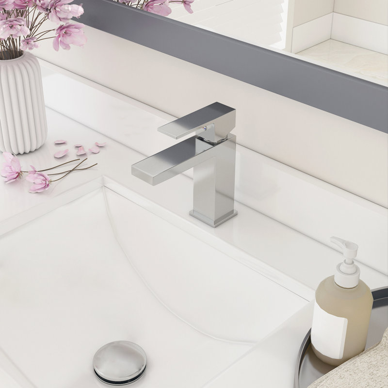 Ayna Decors Brass Bathroom Faucet for Sink, Single Hole Faucet with Water Supply Lines, Chrome