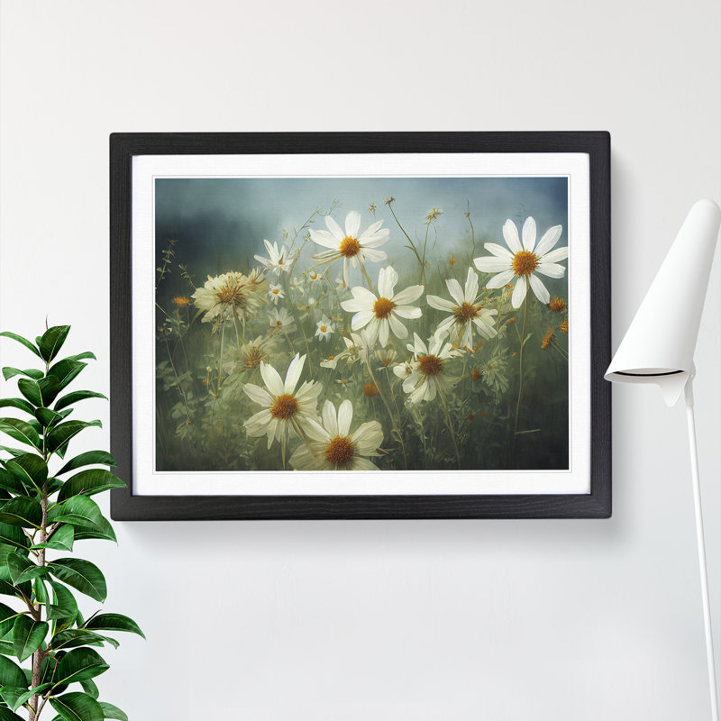 XH1022-8653X Superb Wildflowers Floral - Single Picture Frame Painting, 46cm H x 64cm W x 2cm D, Black
