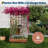 67" Raised Garden Bed with Trellis & Roof, Wooden Planter Box for Climbing Plants Patio Balcony Garden
