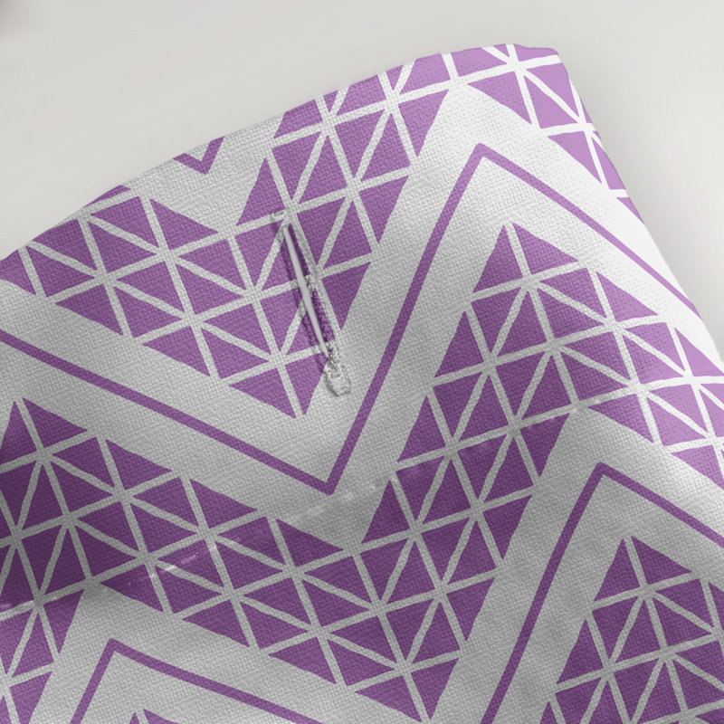 Rideau de douche simple à chevrons à la main classic, Violet / Blanc