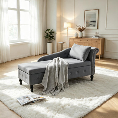 Eastham 58"L Velvet Storage Chaise Lounge