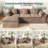 112" Cloud Modular Sectional Sofa, L-Shaped Corduroy Couches with Deep Seating, Camel-1364310751