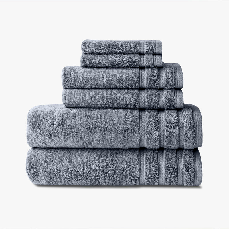 True Comfort Bath Set, Blue, 6 Piece Towel Set