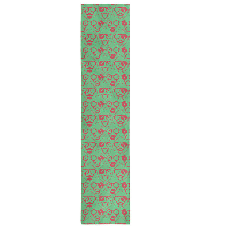 Chemin de table fêtest hol, L 90 po x l 16 po, Vert / Rouge, Polyester