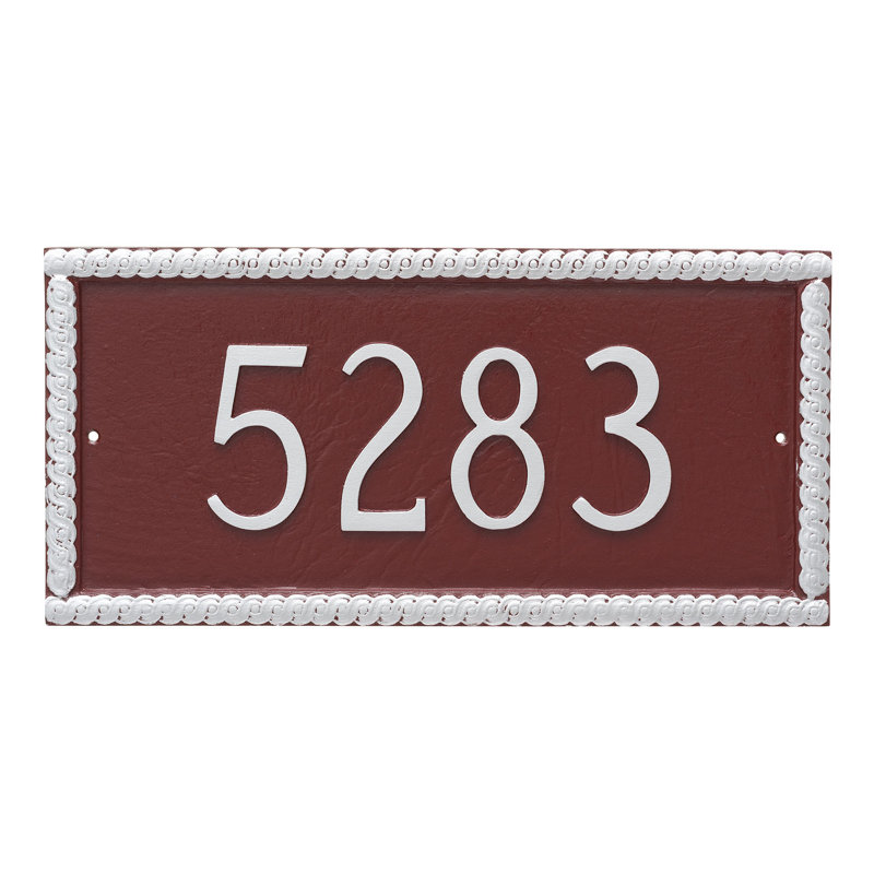 Plaque d'adresse murale 1 ligne Harrison, Gris/blanc, Oui