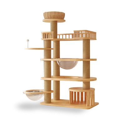 6 Tiers Cat Tree with Condons,Perch,Scratching Posts