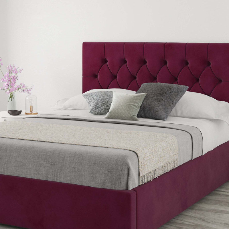Talcott Upholstered Headboard, Velvet Berry, Super King (6')