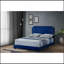 Grand lit en velours bleu Haemon