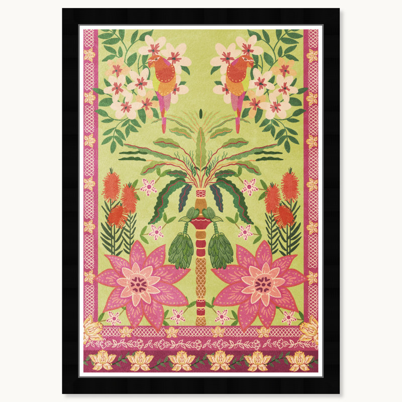 Tapisserie Jungle II, Cadre noir
