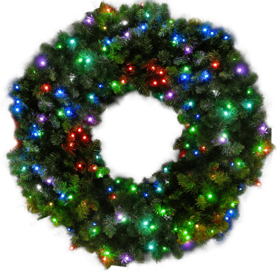 Faux Lighted Fir Wreath
