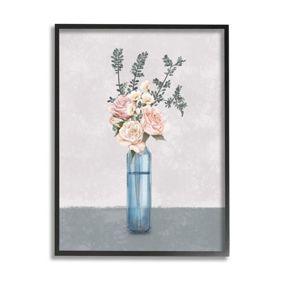 " Spring Roses Glass Vase Austere Vintage Countryside Painting " by Ziwei Li