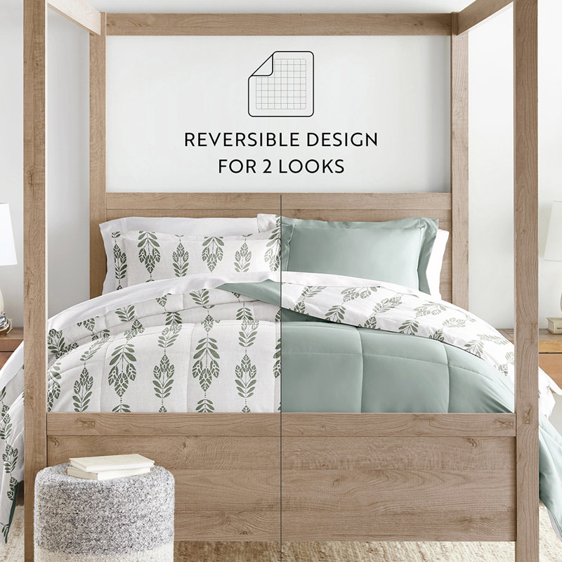 Twin White Down Alternative Microfiber Reversible Comforter Set