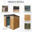 Armoire de rangement en métal pour l'extérieur en acier galvanisé et aluminium de 6 pi x 5 pi, support de fondation, portes coulissantes et serrure, méthode d'assemblage facile, café en cabine, panneaux de construction robustes en aluminium