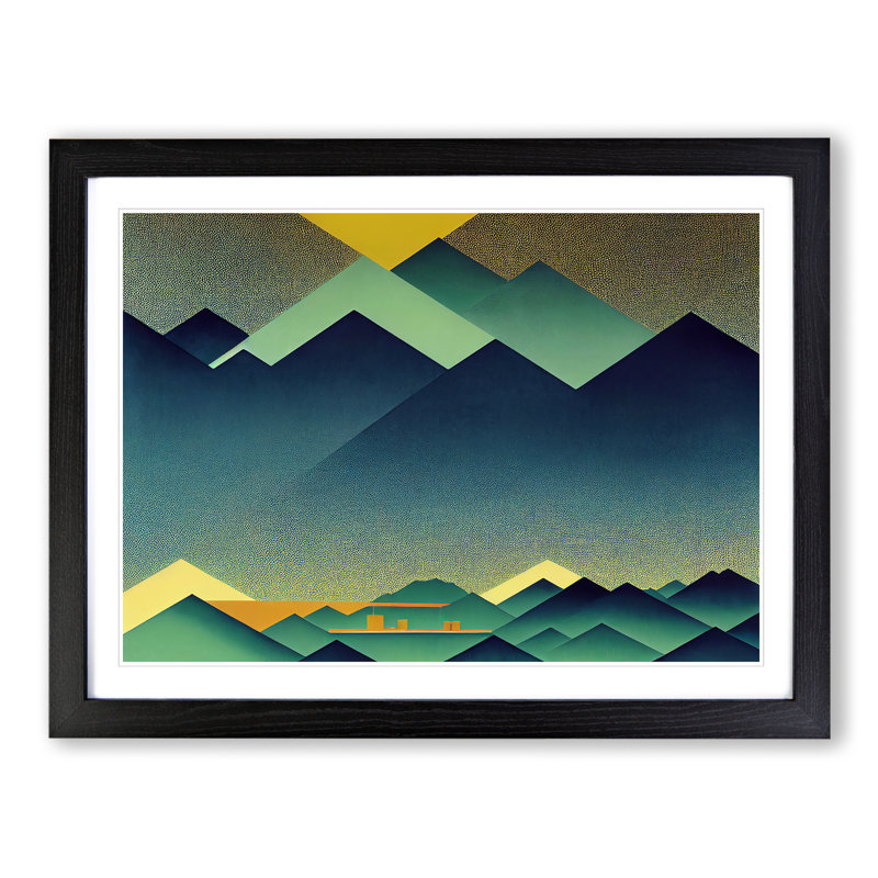 Mountains - Single Picture Frame Print, 46cm H x 64cm W, Black Framed