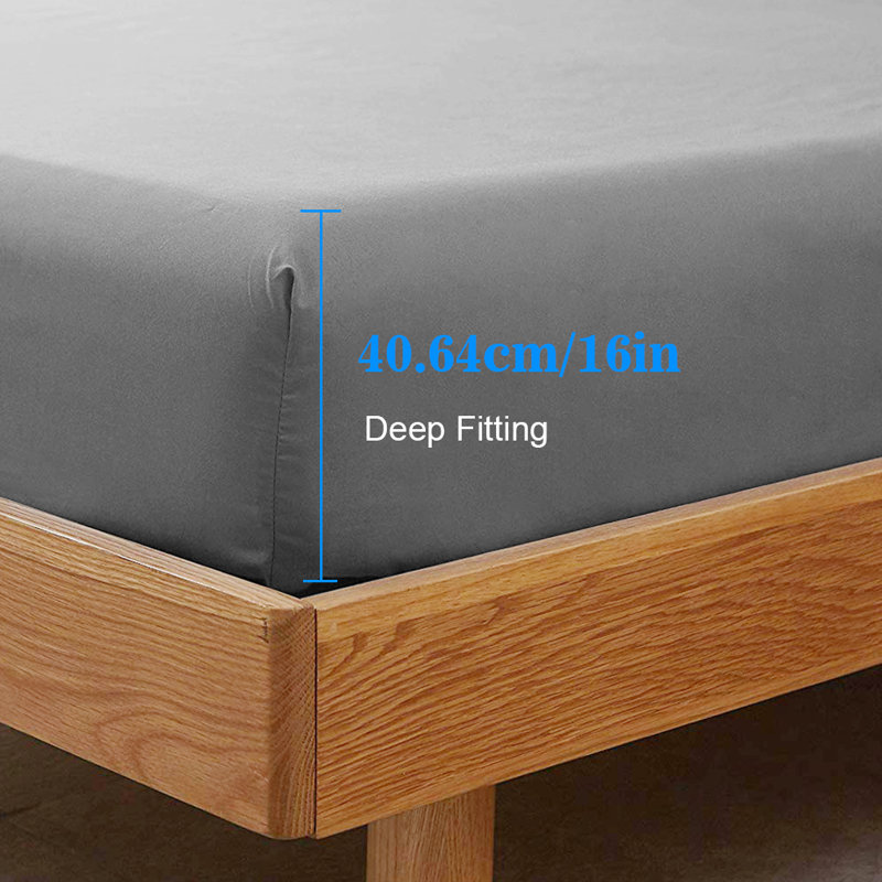Ensemble d'édredon 4 pièces de couleur unie en fibre ultra-fine douce et convient aux chambres à coucher, Gris