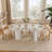 79'' Modern Oval Dining Table for 8 People, White Kitchen Table with Sintered Stone Tabletop, Wood Legs, Dining Room Table for Home Living Room (Table Only)-434211691
