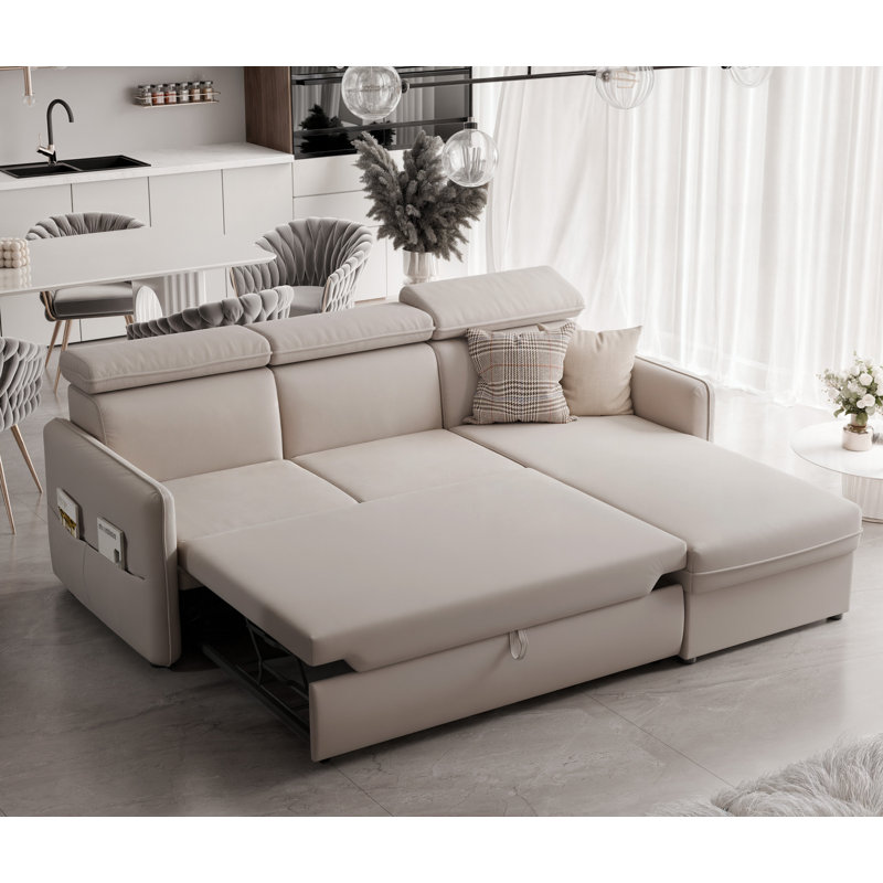 3 Seater Sofa Bed, Beige
