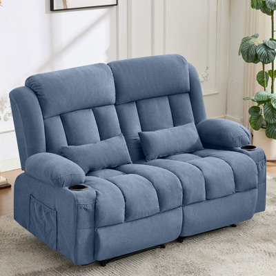 Reclining Loveseat Sofa for Living Room, Ergonomic Backrest with Cup Holders&Side Pockets