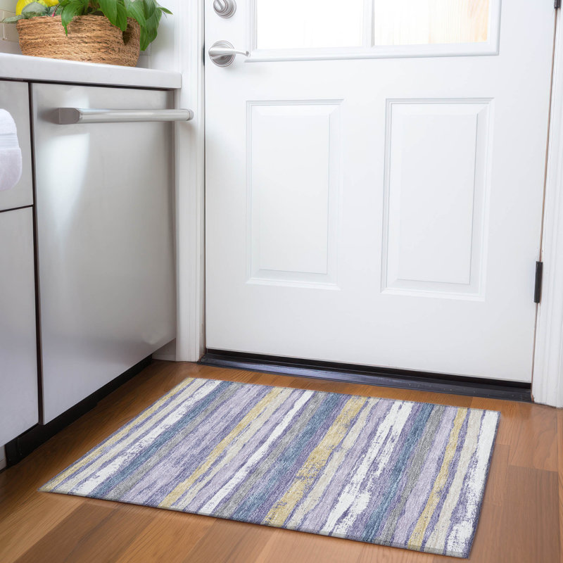 Premium Machine Washable Jahnke AMF1019 Stripes Rug, Rectangle 1'8" x 2'6"