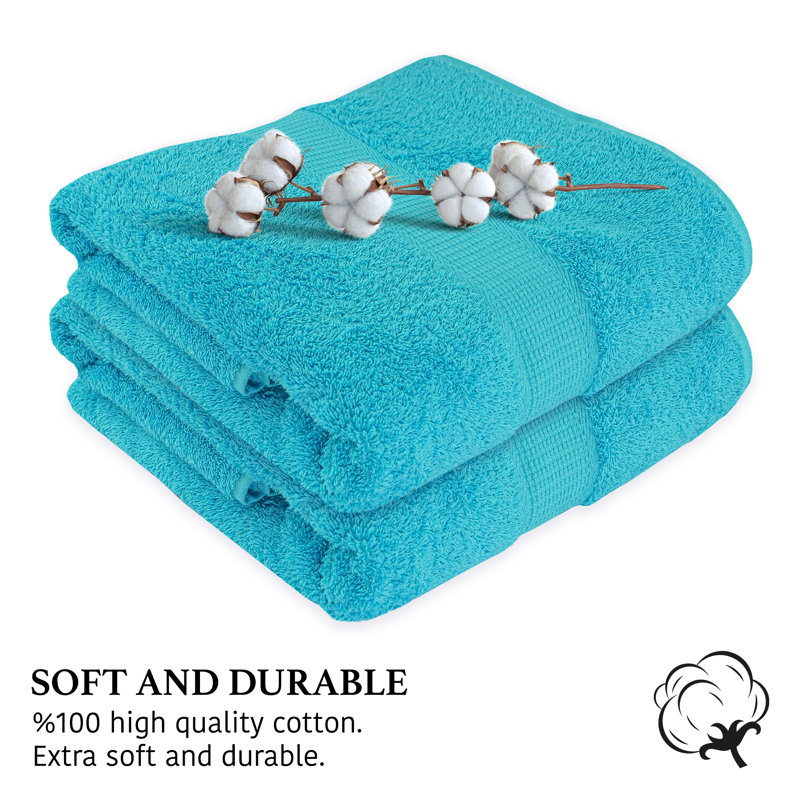 100% Cotton Midweight Bath Towel, Turquoise