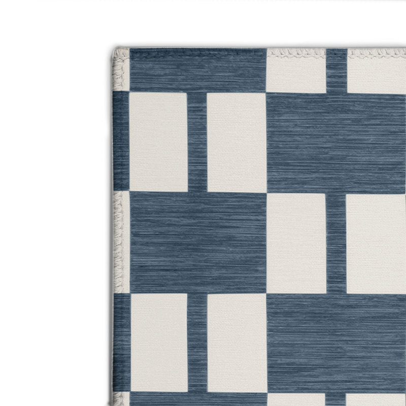Tapis d'intérieur et d'extérieur à carreaux gris, Rectangulaire 2 pi x 3 pi