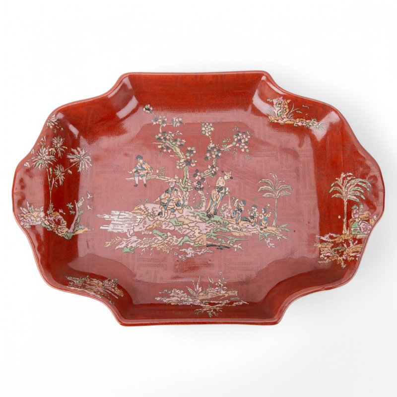 Plateau en porcelaine Cour cramoisie