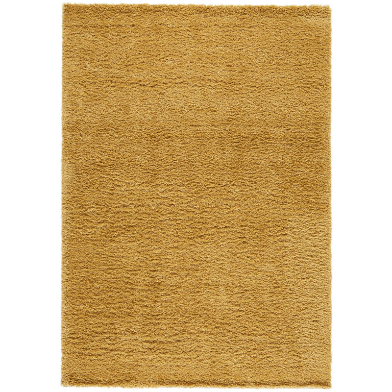 Richmondville Shaggy Yellow Rug, Rectangle 80 x 150cm