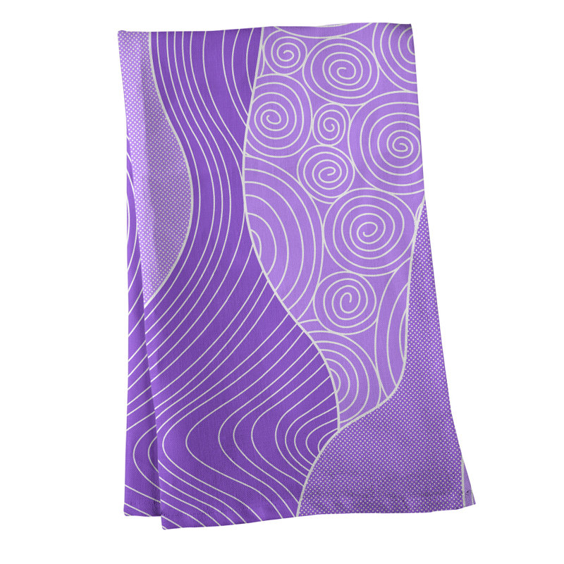 Tea Towel Kitchen Towel, Cotton Twill, Purple/White