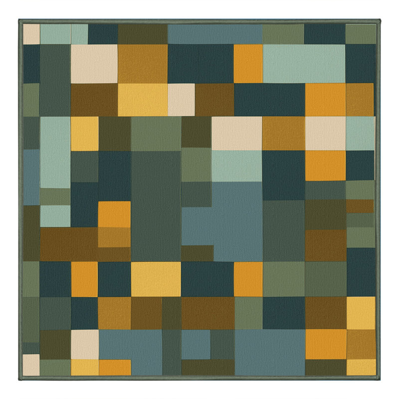 Tapis forêt Pixel, Carré 3 pi