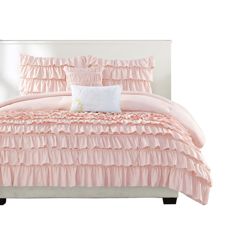 Literie Graceful Blush, Édredon double + 2 taies décoratives standard + 