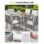 Ensemble repas d'extérieur 7 pièces, ensemble repas en aluminium avec trou pour parasol 2,2 po Seehill Seehill