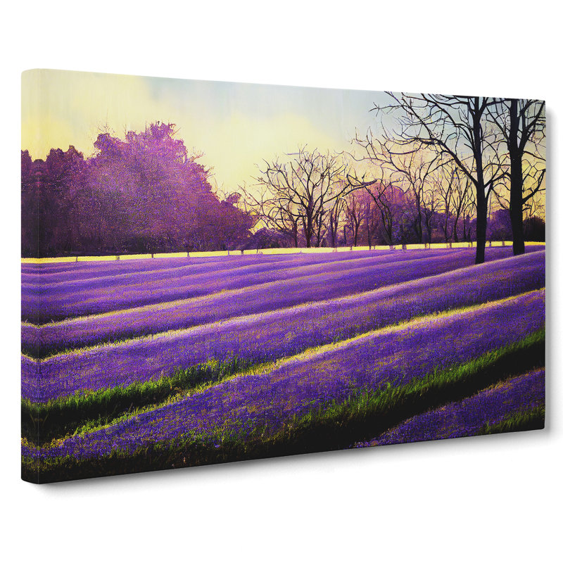 Tranquil Bluebell Field Sunrise - Wrapped Canvas, 40cm H x 60cm W x 3cm D