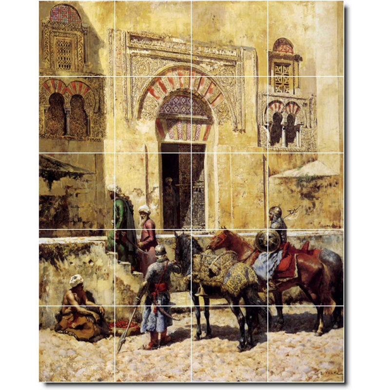 Carreau de céramique décorative 48 po x 60 po 12 po x 12 po, Edwin Week's City, peinture W09578