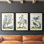 Oiseaux pastel I - impression encadrée de qualité supérieure sur mesure mat - 3 pièces