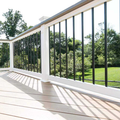 Balustrades rondes en fer pour l'extérieur 26 pouces Classic Classic (paquet de 50, noir mat)