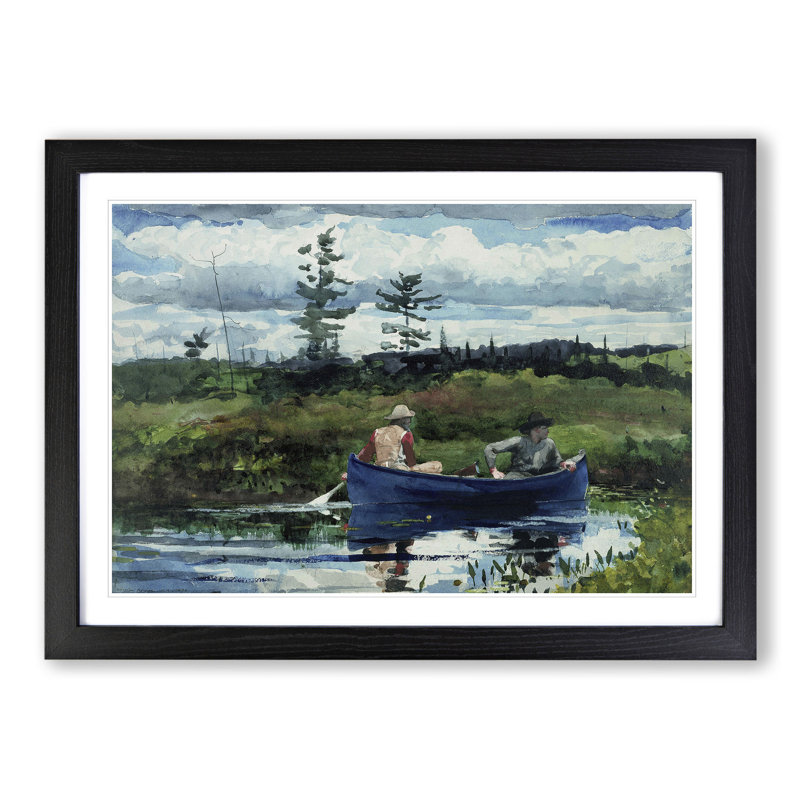 The Blue Boat by Winslow Homer - Picture Frame Painting, Black Framed, 48cm H x 65cm W x 2cm D