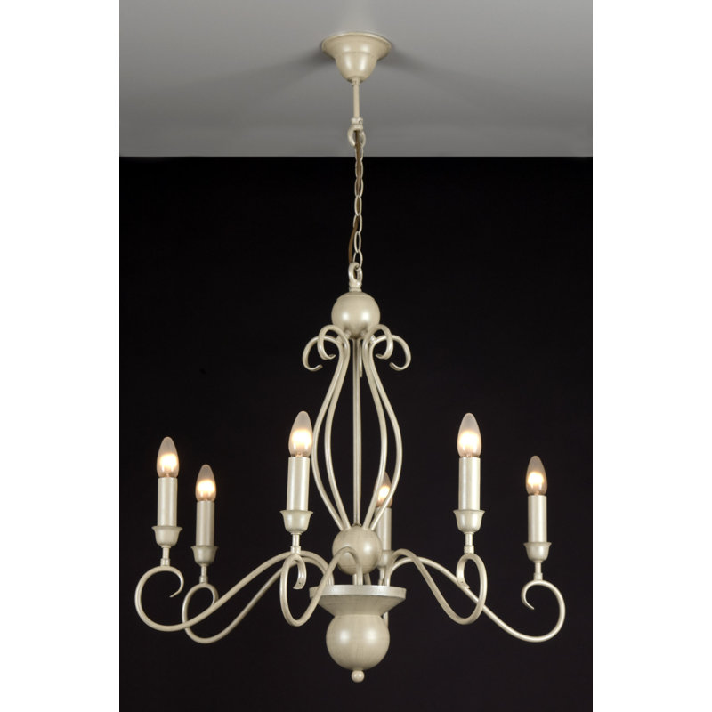 Eisner 6 - Light Candle Style Chandelier, Beach Ivory