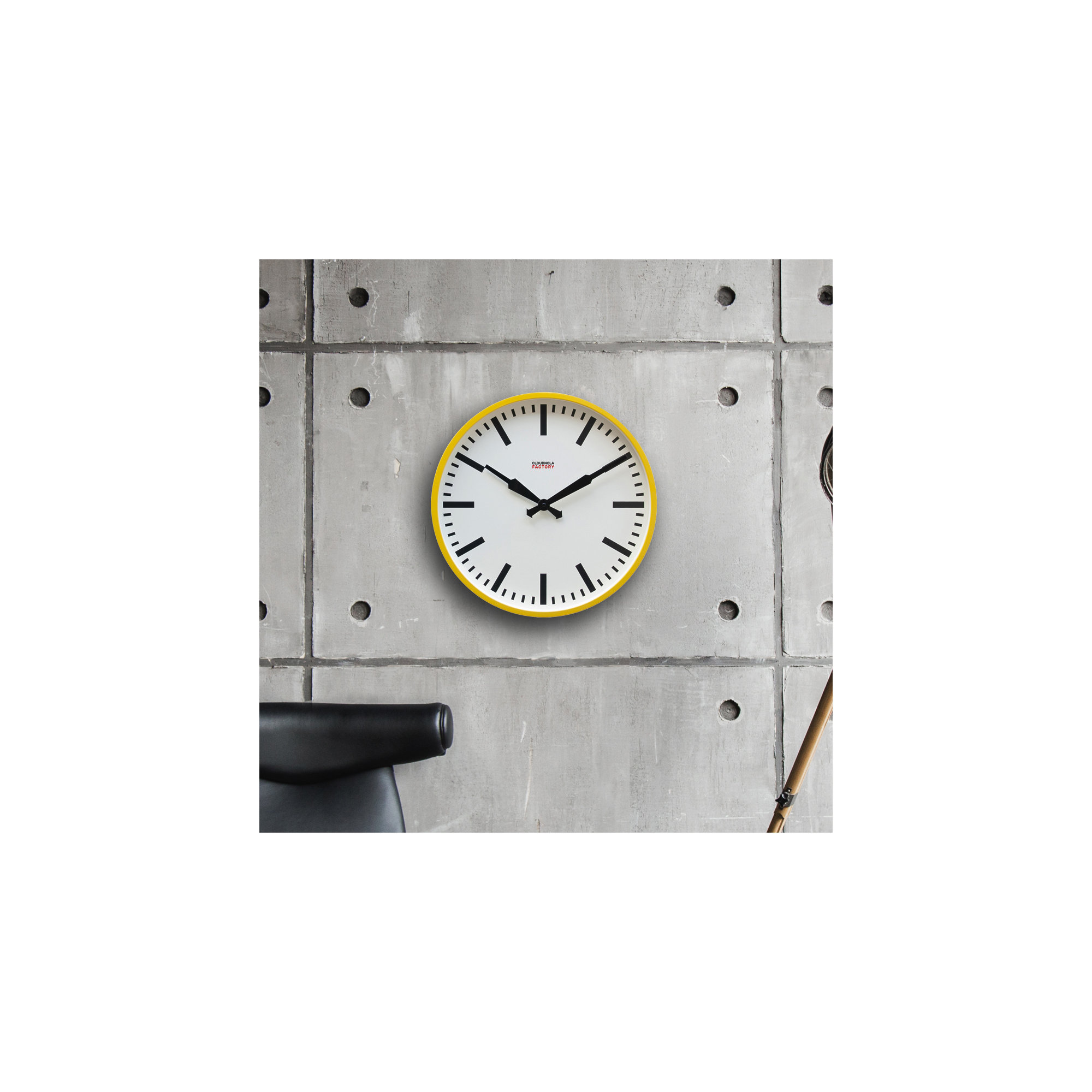 12'' Metal Wall Clock, Yellow