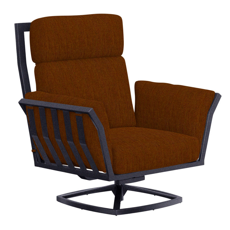 Aris Outdoor Rocker Chair, Graphite, Sash Denim