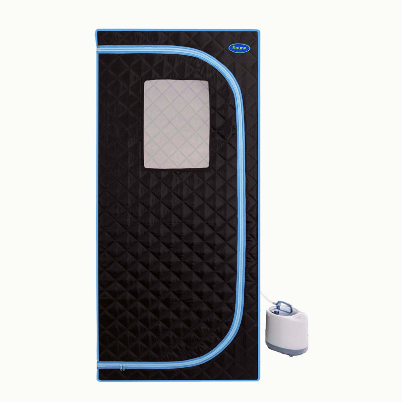 Aches 1 - Person Traditional Steam Sauna with Remote Control, Black/Blue
