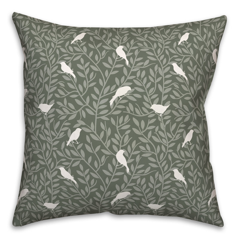  Coussin décoratif intérieur / extérieur en polyester à imprimé animal, H 18 po x l 18 po, Sauge