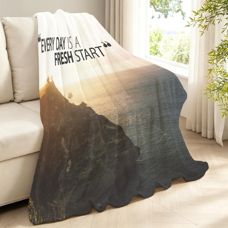 Jeté en flanelle transparente ultra douce, motif de lettrage pour impression recto, Jeté 40 po x 50 po