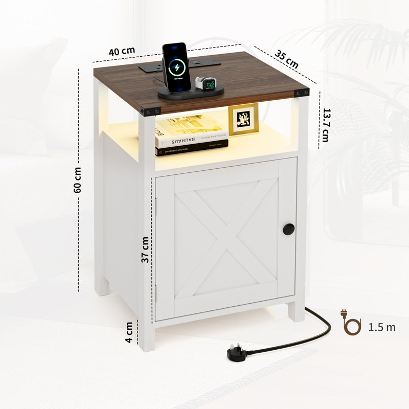 40cm W Bedside Table