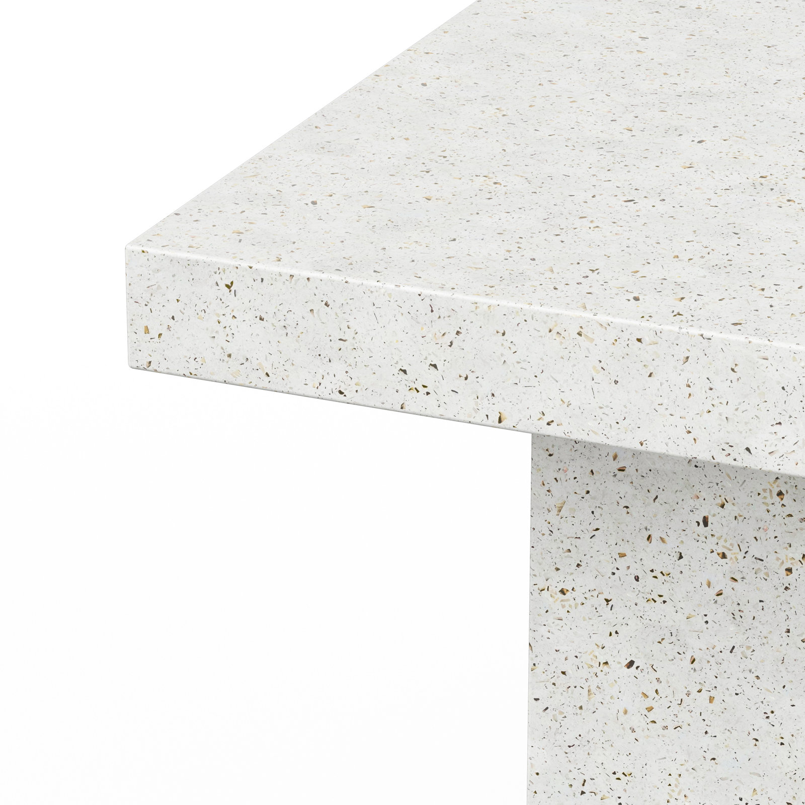 Kareen Pedestal Dining Table, Bar Table (41.75" Height), 70.75" L x 35.5" W, Ivory Terrazo